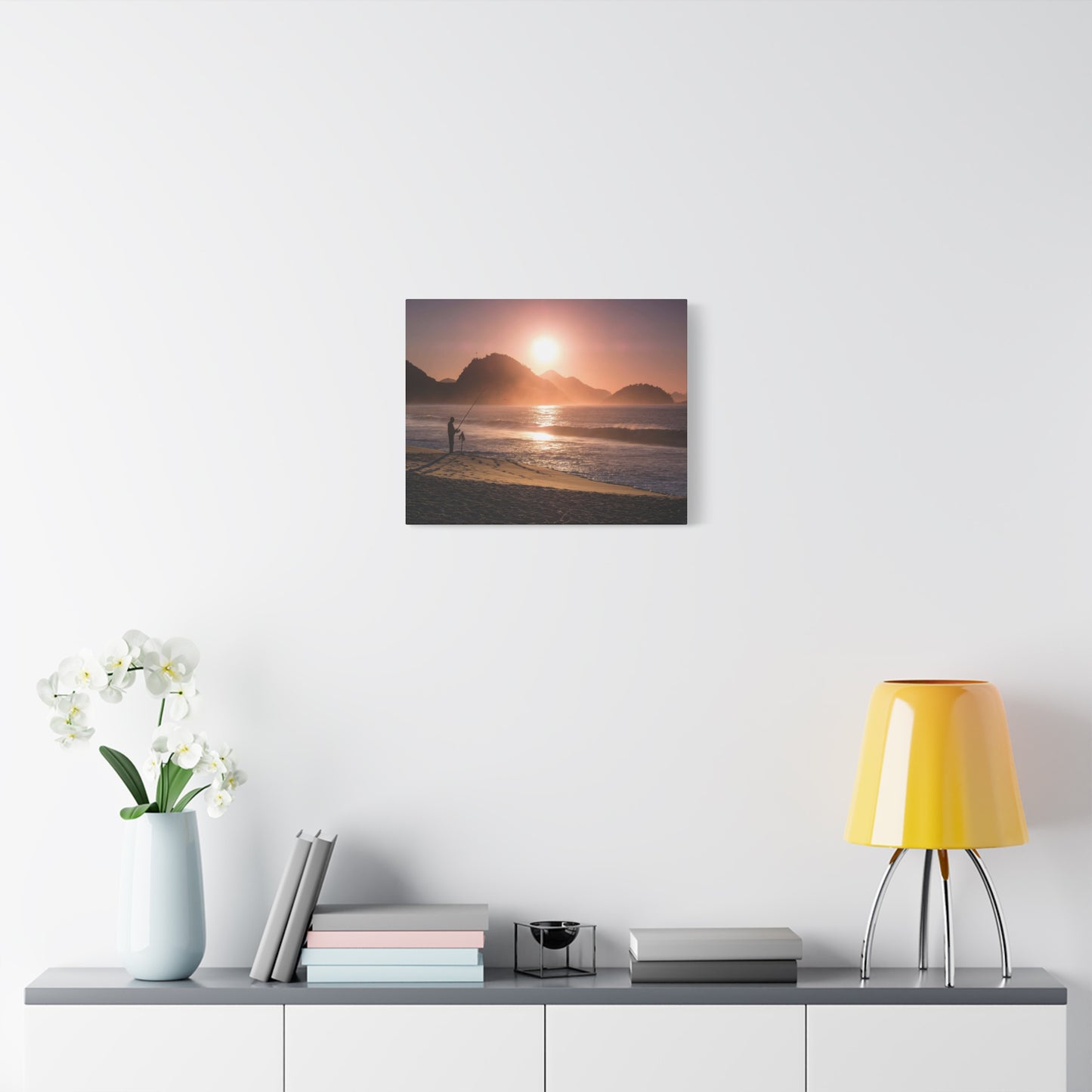 Fishing Sunset Canvas Print – Coastal Wall Art