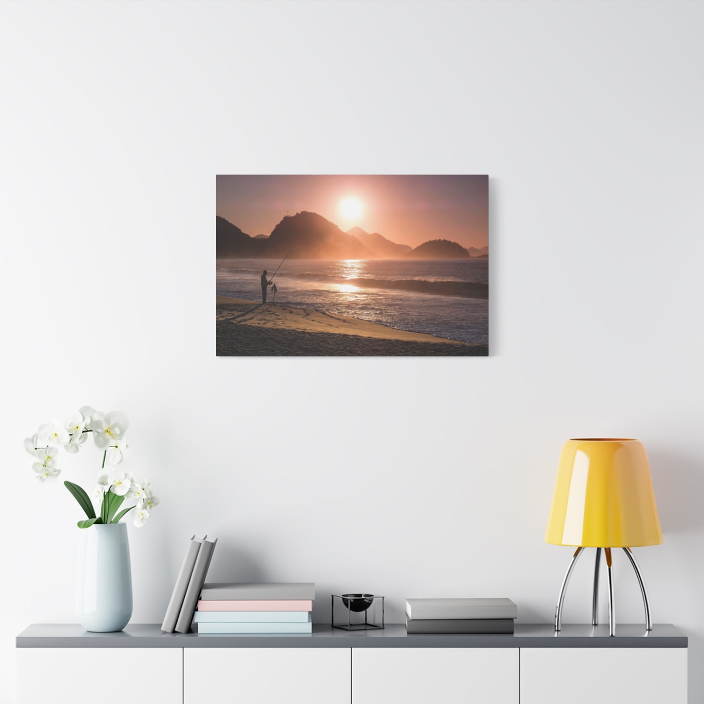 Fishing Sunset Canvas Print – Coastal Wall Art