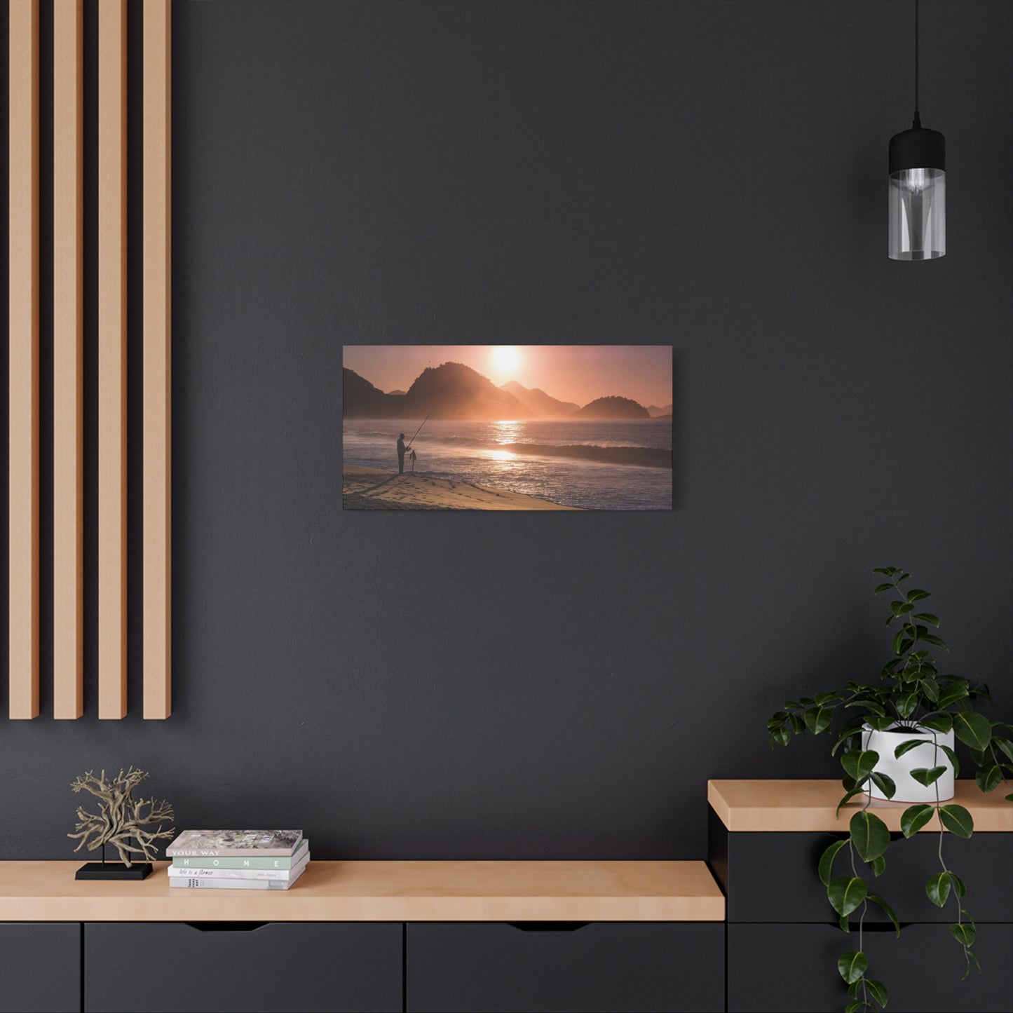 Fishing Sunset Canvas Print – Coastal Wall Art