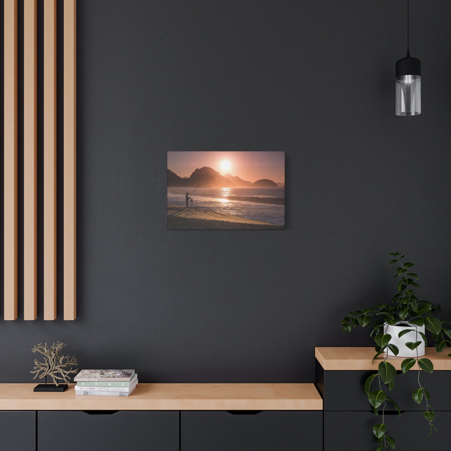 Fishing Sunset Canvas Print – Coastal Wall Art