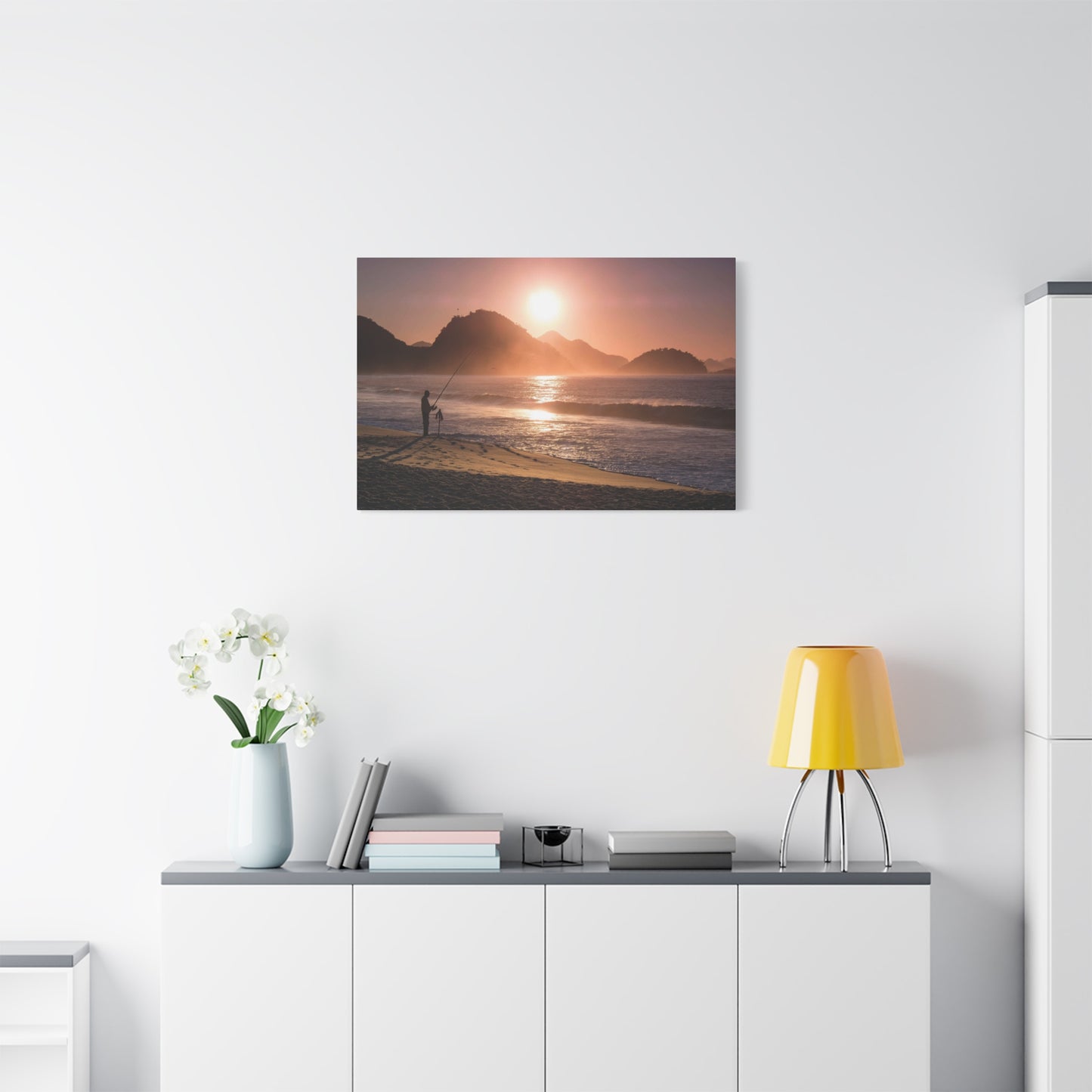Fishing Sunset Canvas Print – Coastal Wall Art