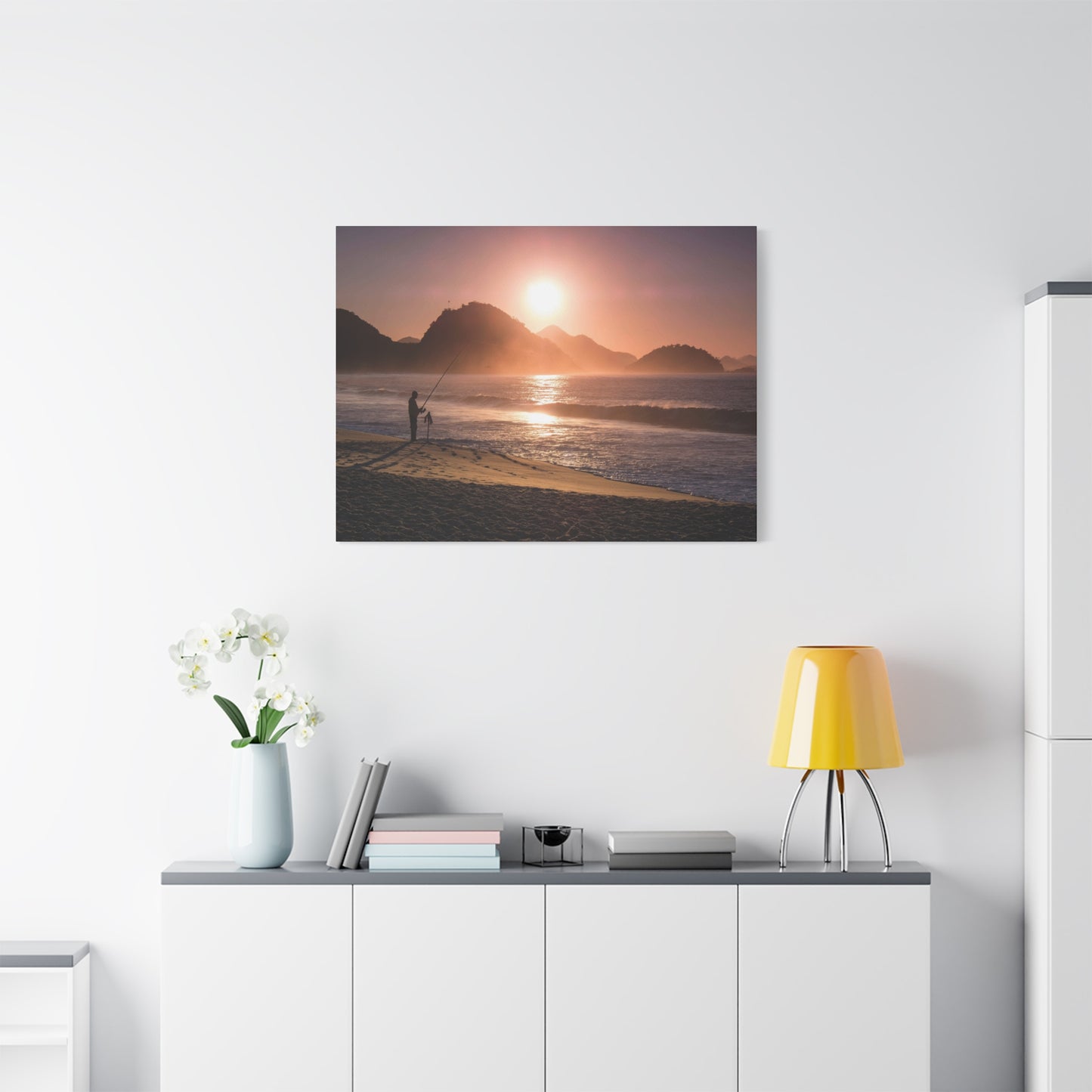 Fishing Sunset Canvas Print – Coastal Wall Art