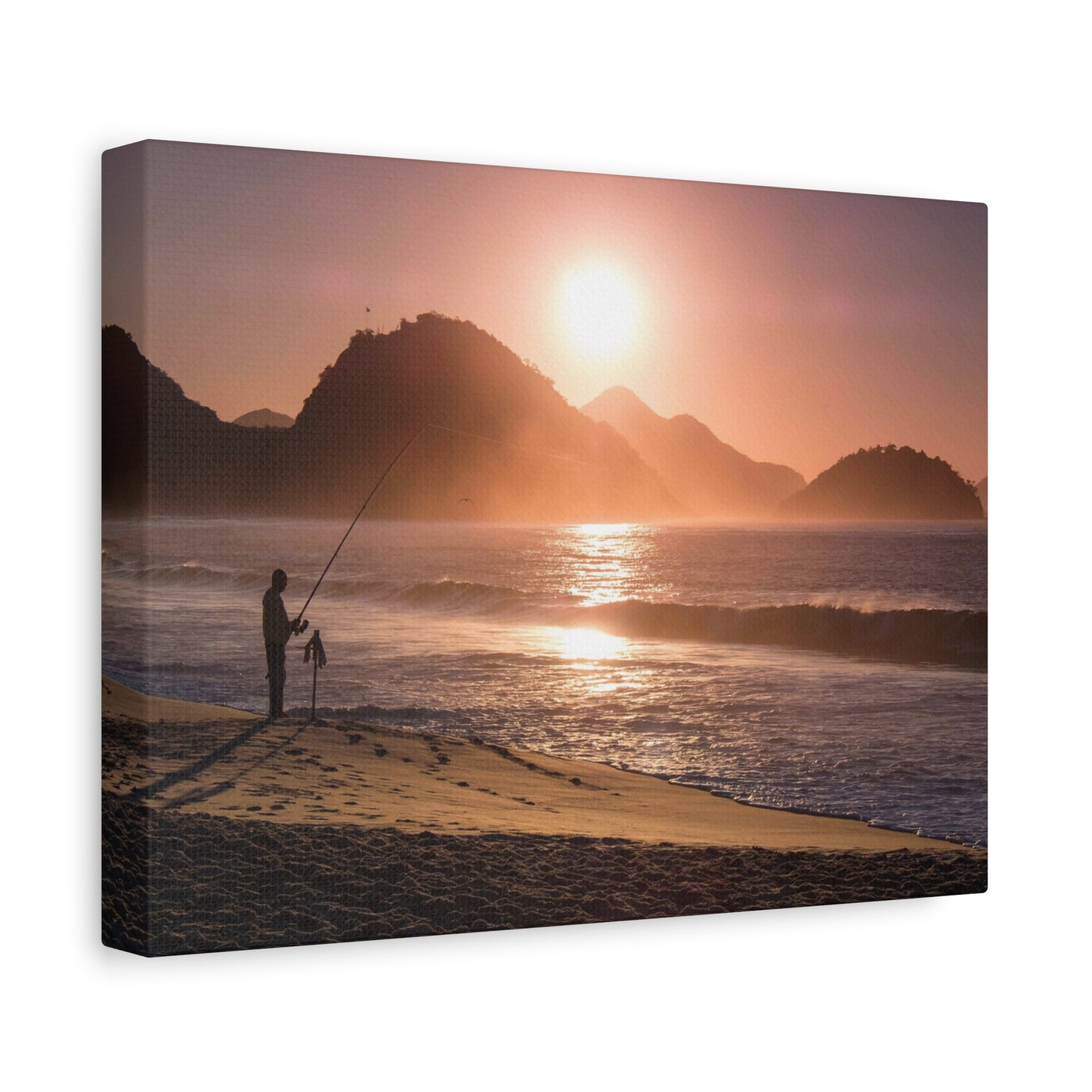 Fishing Sunset Canvas Print – Coastal Wall Art