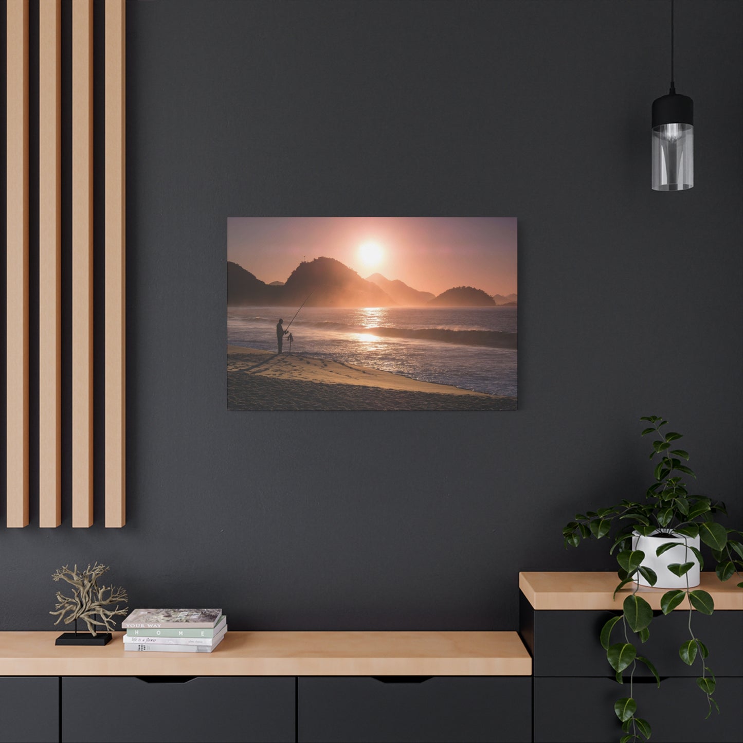 Fishing Sunset Canvas Print – Coastal Wall Art