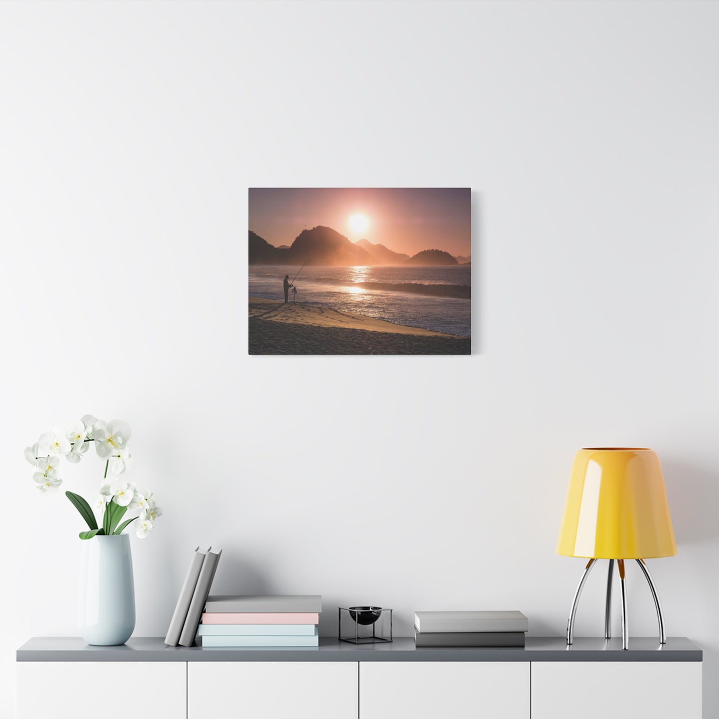 Fishing Sunset Canvas Print – Coastal Wall Art