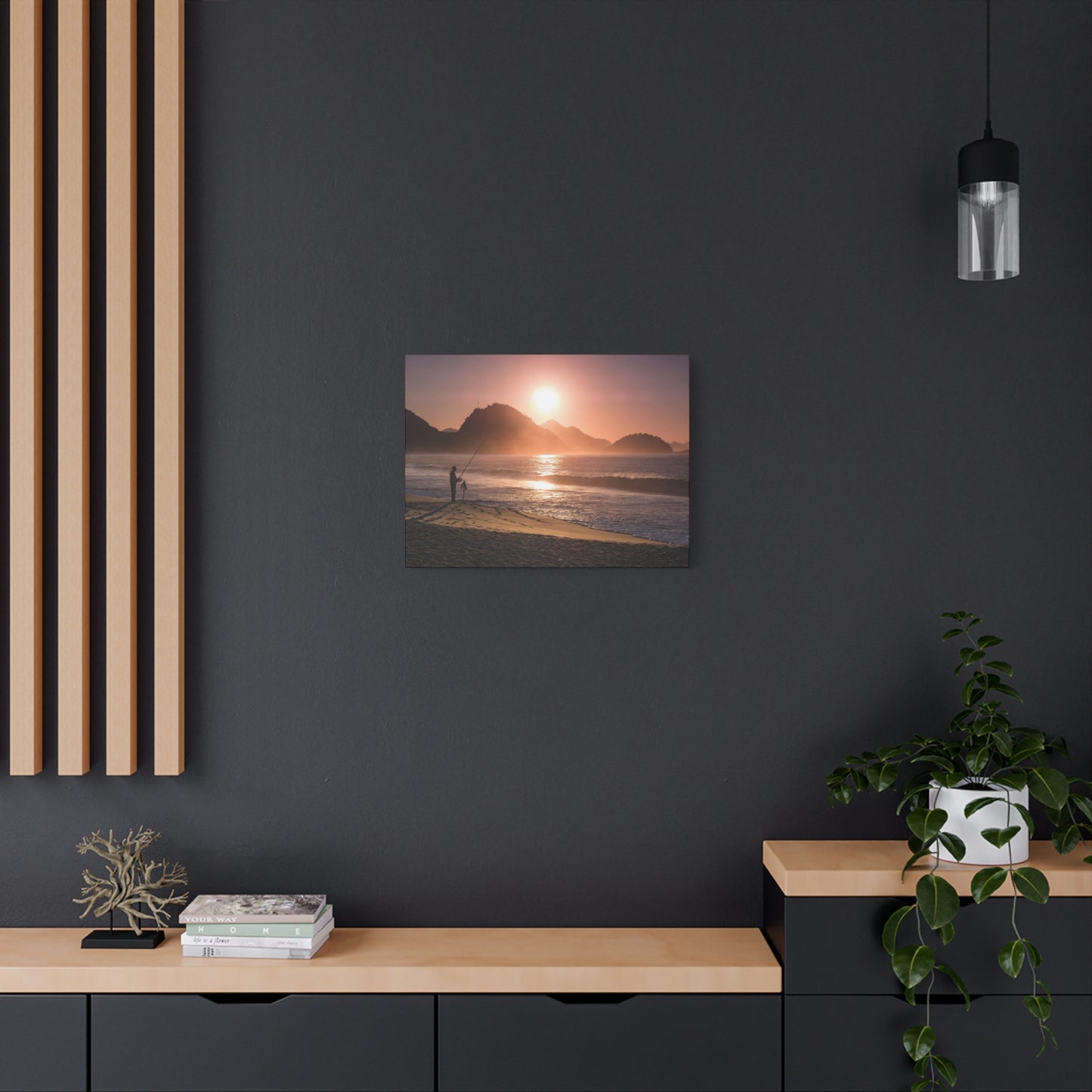 Fishing Sunset Canvas Print – Coastal Wall Art