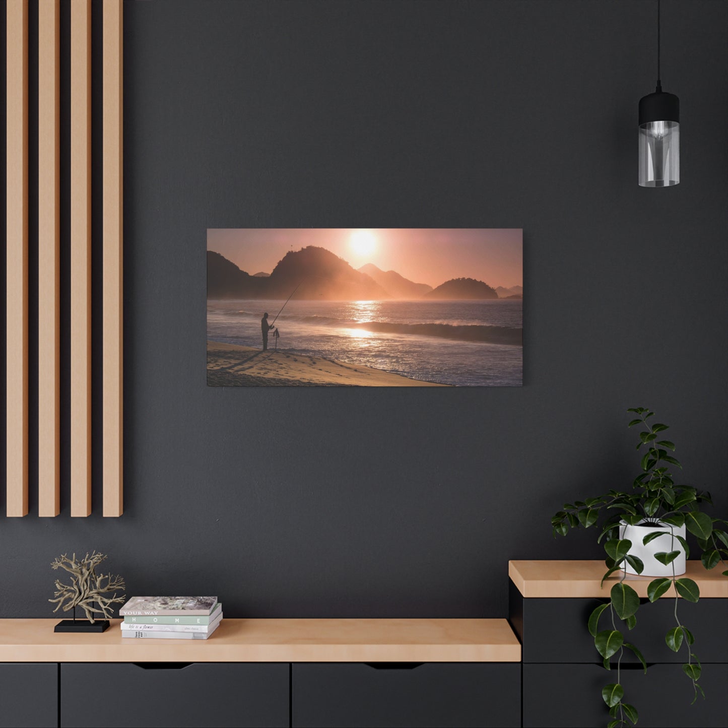 Fishing Sunset Canvas Print – Coastal Wall Art