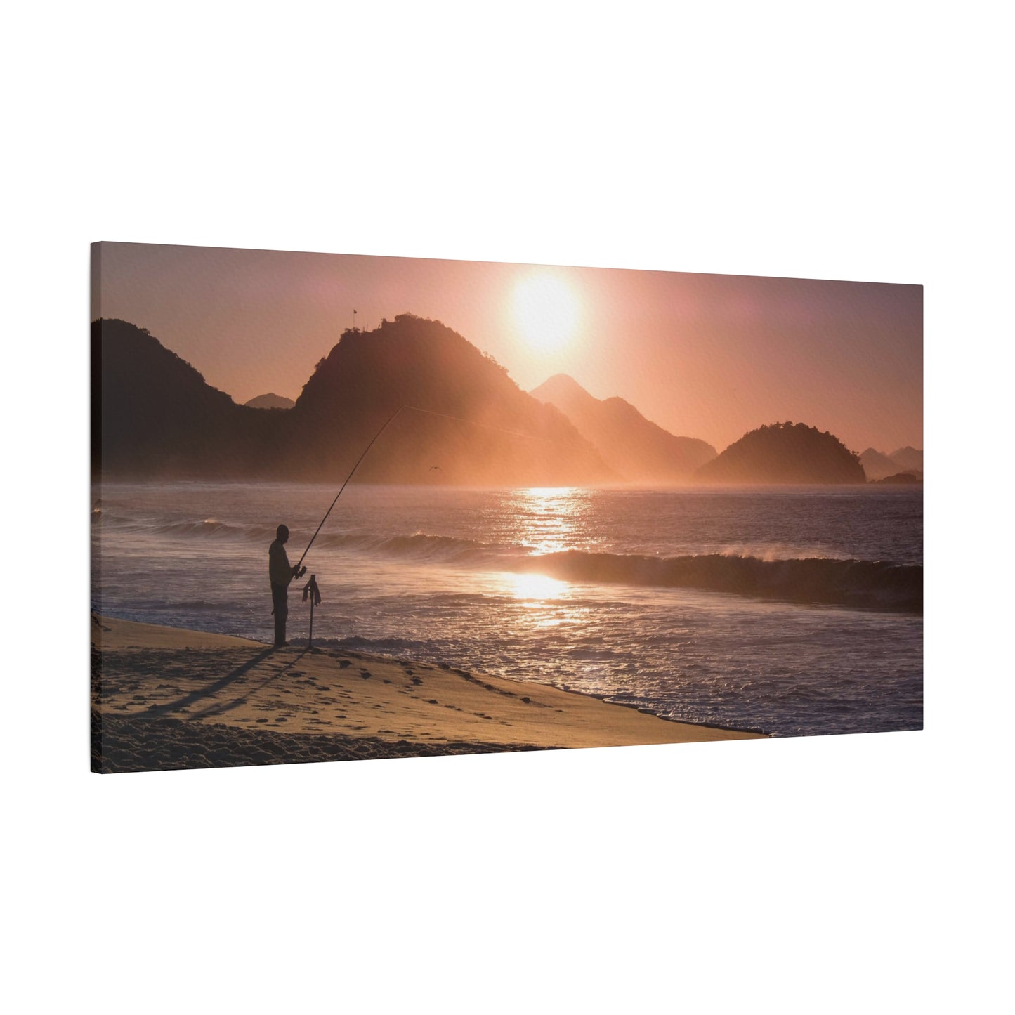 Fishing Sunset Canvas Print – Coastal Wall Art