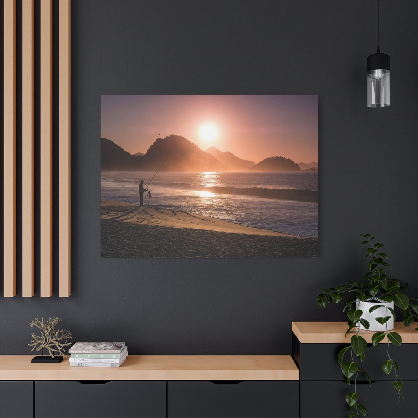 Fishing Sunset Canvas Print – Coastal Wall Art