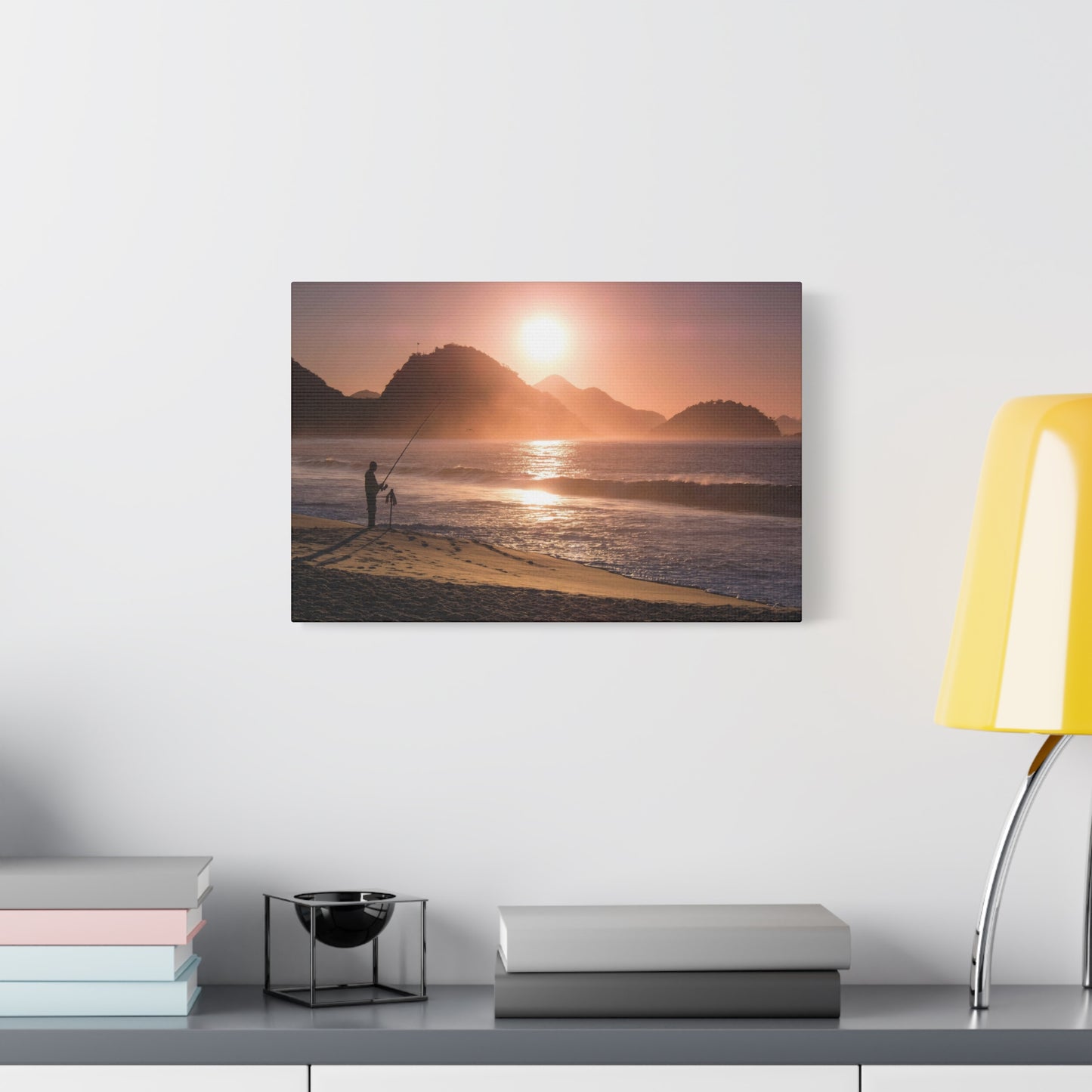 Fishing Sunset Canvas Print – Coastal Wall Art