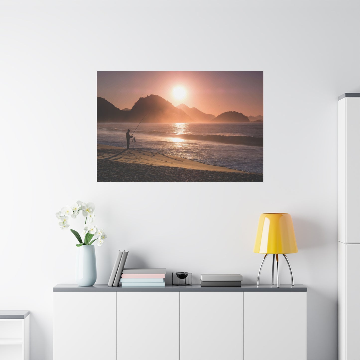 Fishing Sunset Canvas Print – Coastal Wall Art