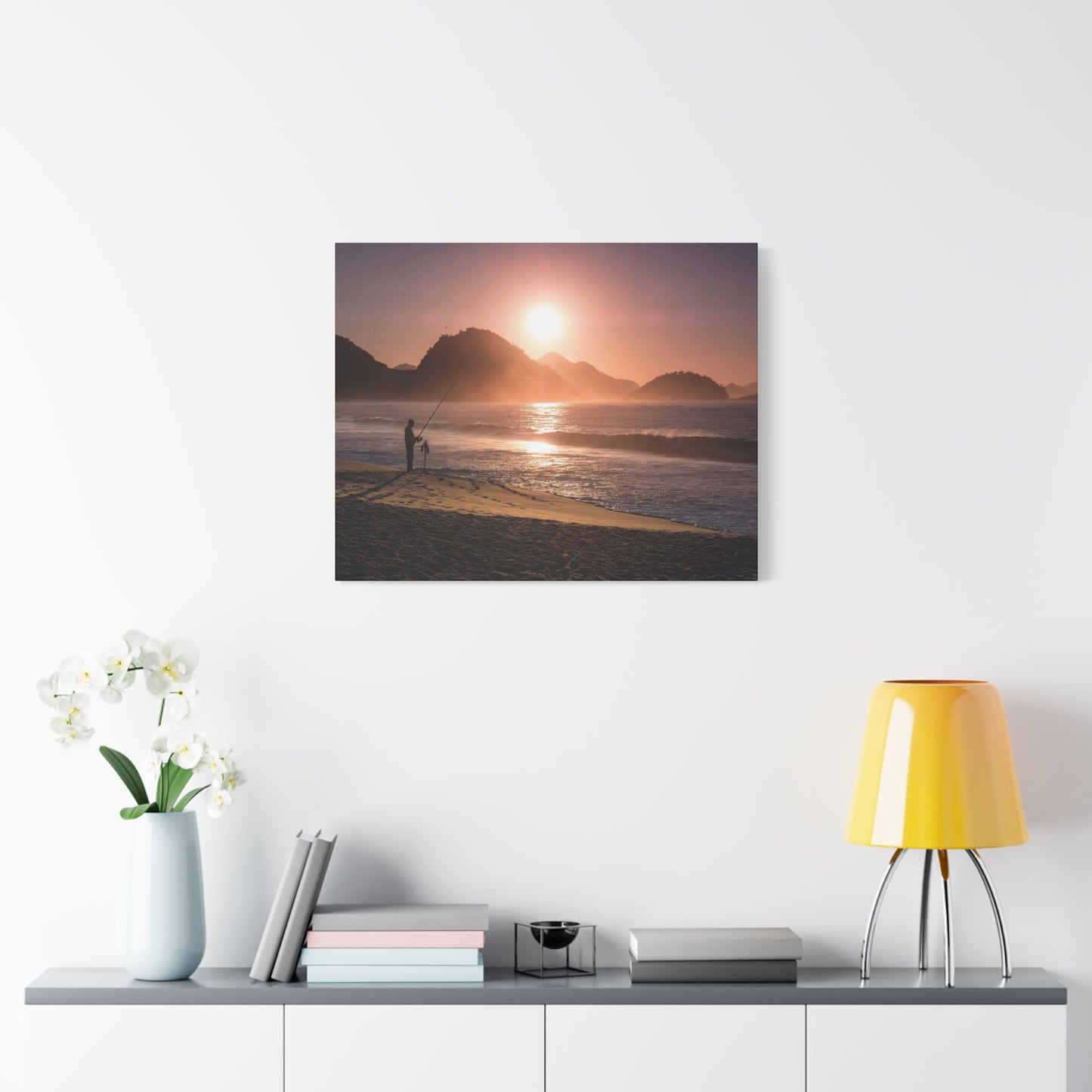Fishing Sunset Canvas Print – Coastal Wall Art