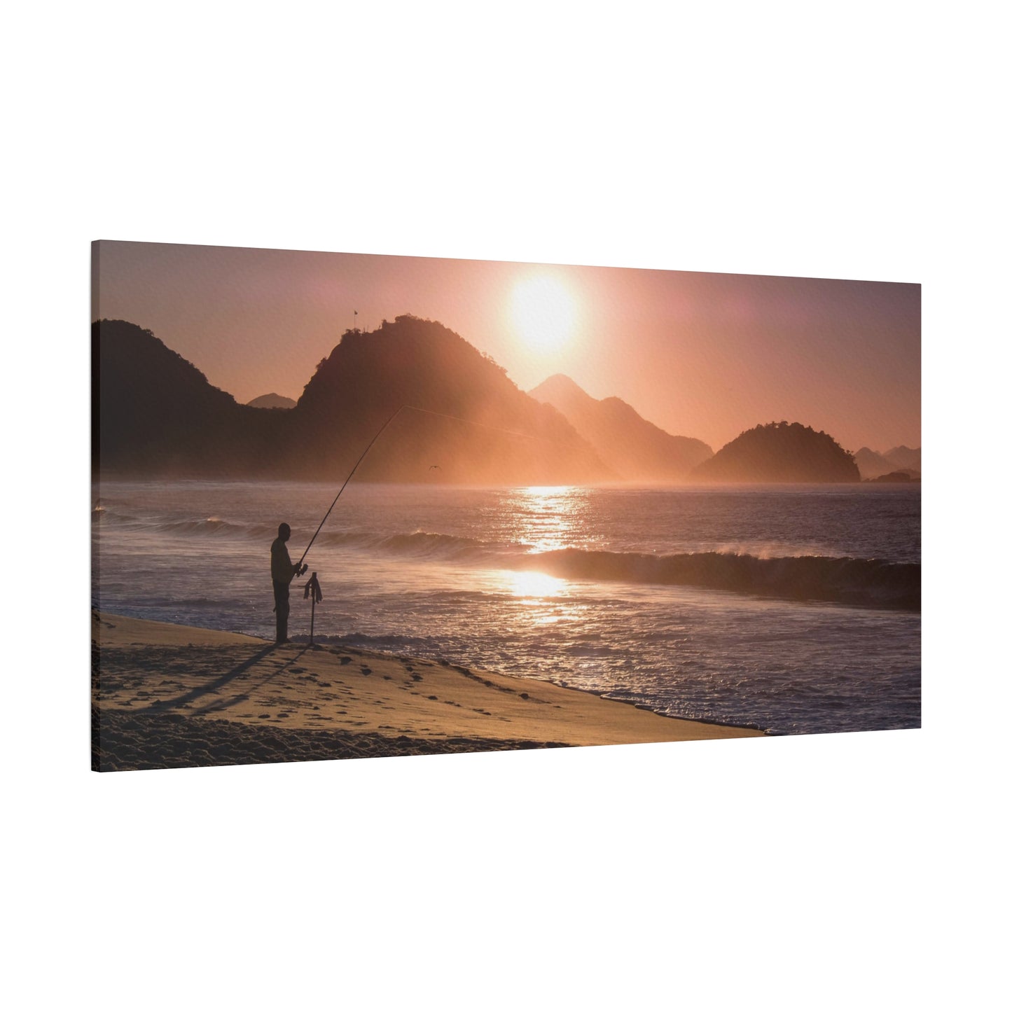 Fishing Sunset Canvas Print – Coastal Wall Art