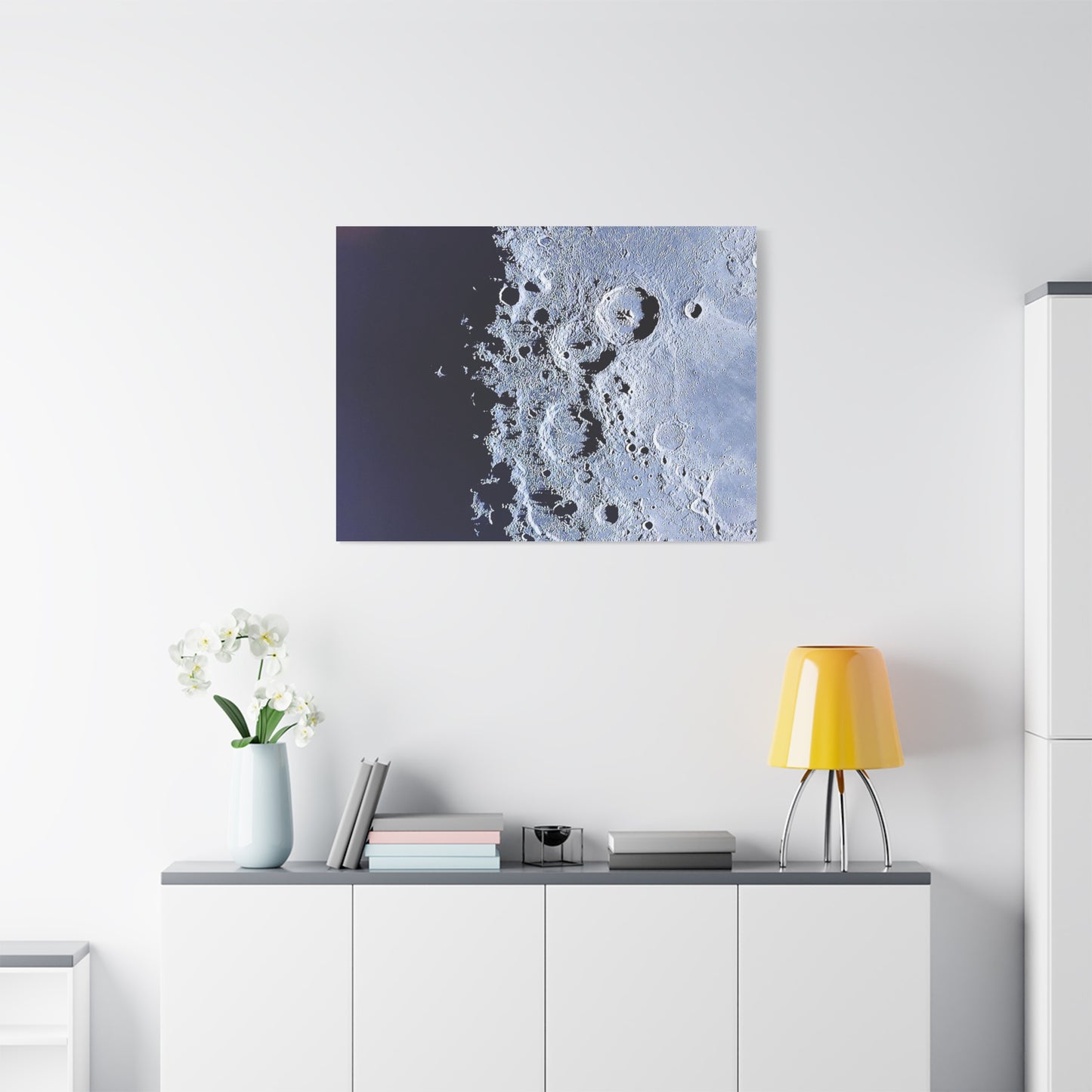 Canvas Art Print - Lunar Craters Design