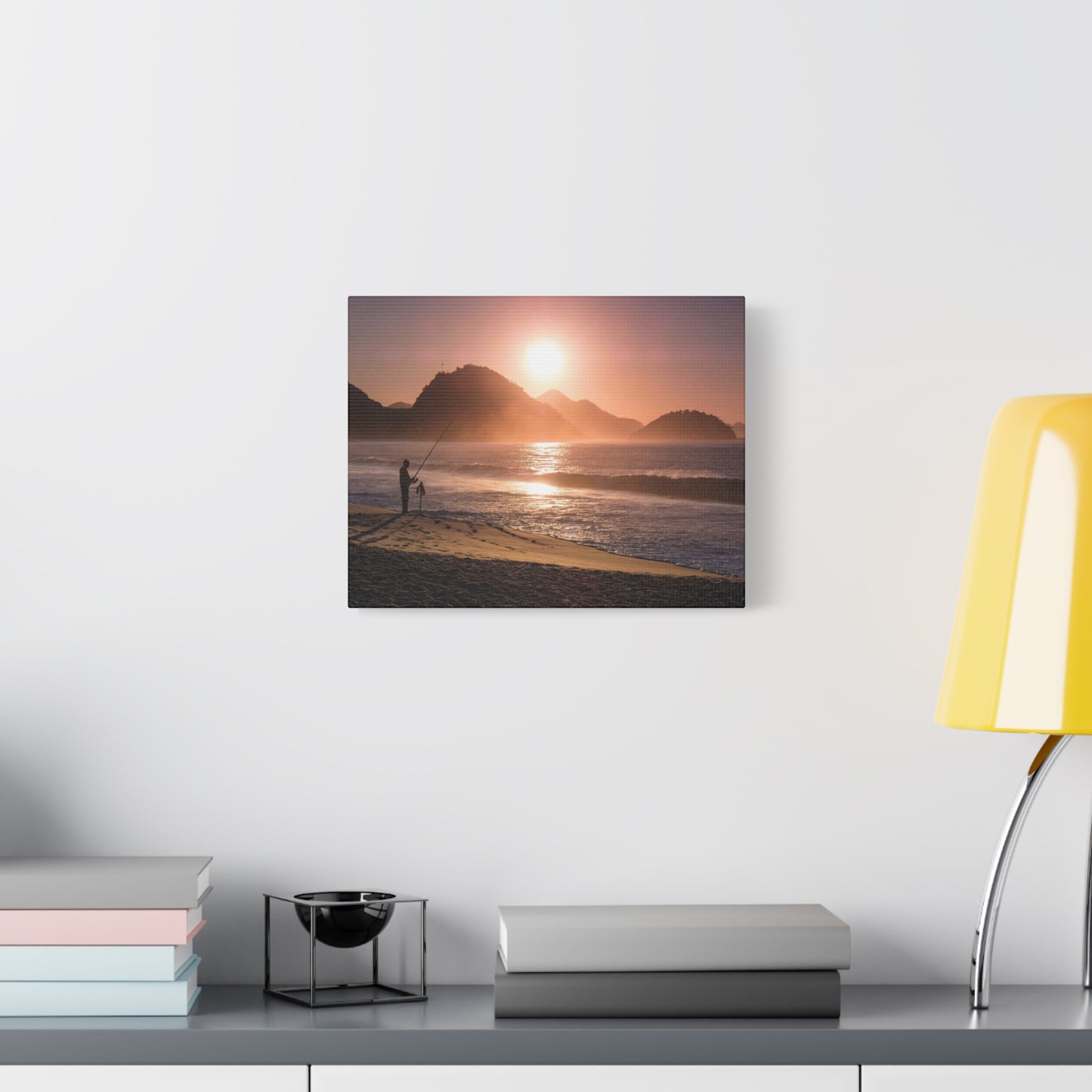 Fishing Sunset Canvas Print – Coastal Wall Art