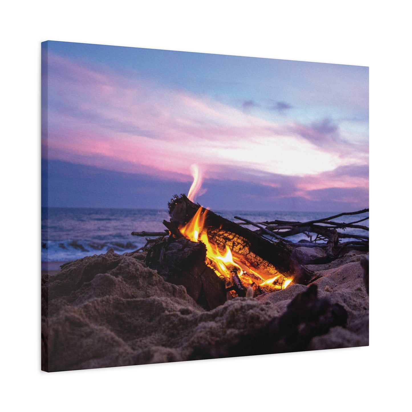 Canvas Wall Art -- Beach Campfire Sunset
