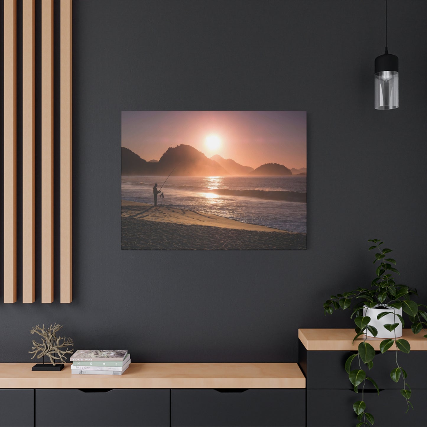 Fishing Sunset Canvas Print – Coastal Wall Art