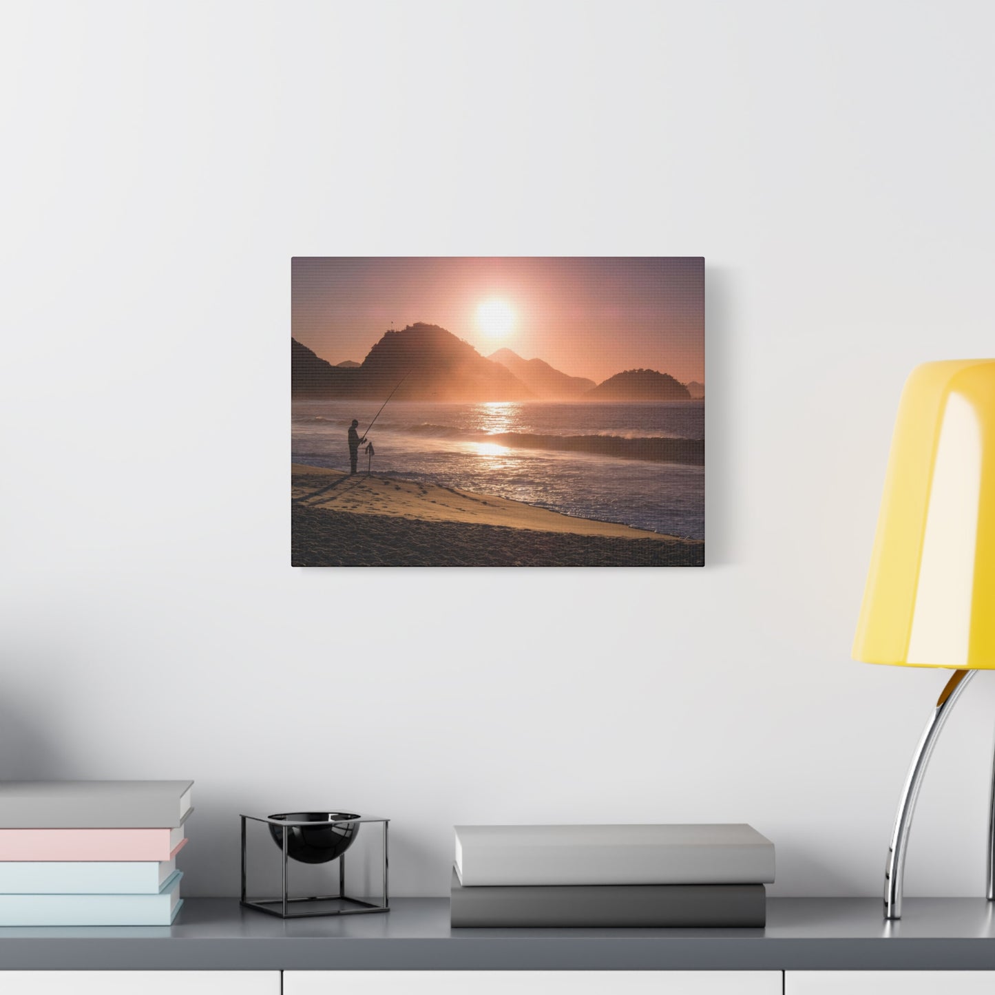 Fishing Sunset Canvas Print – Coastal Wall Art