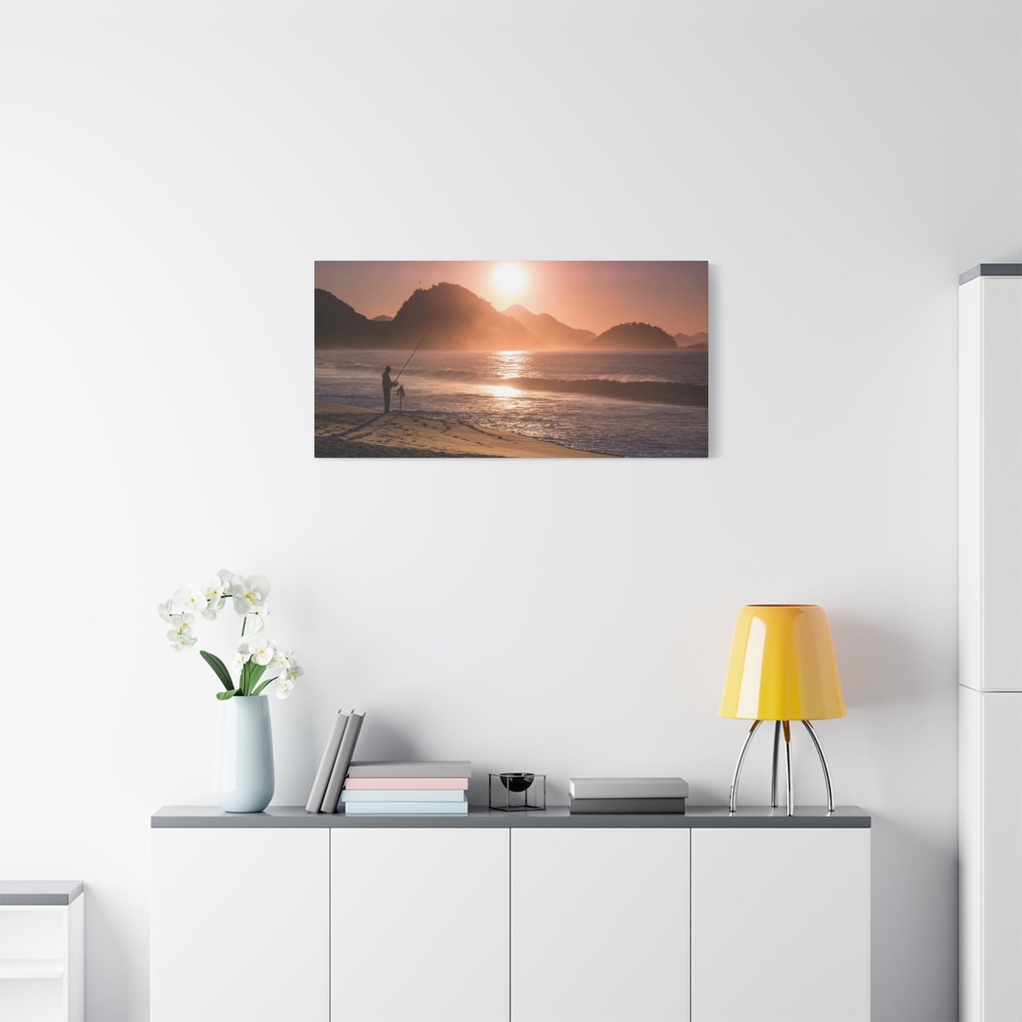 Fishing Sunset Canvas Print – Coastal Wall Art