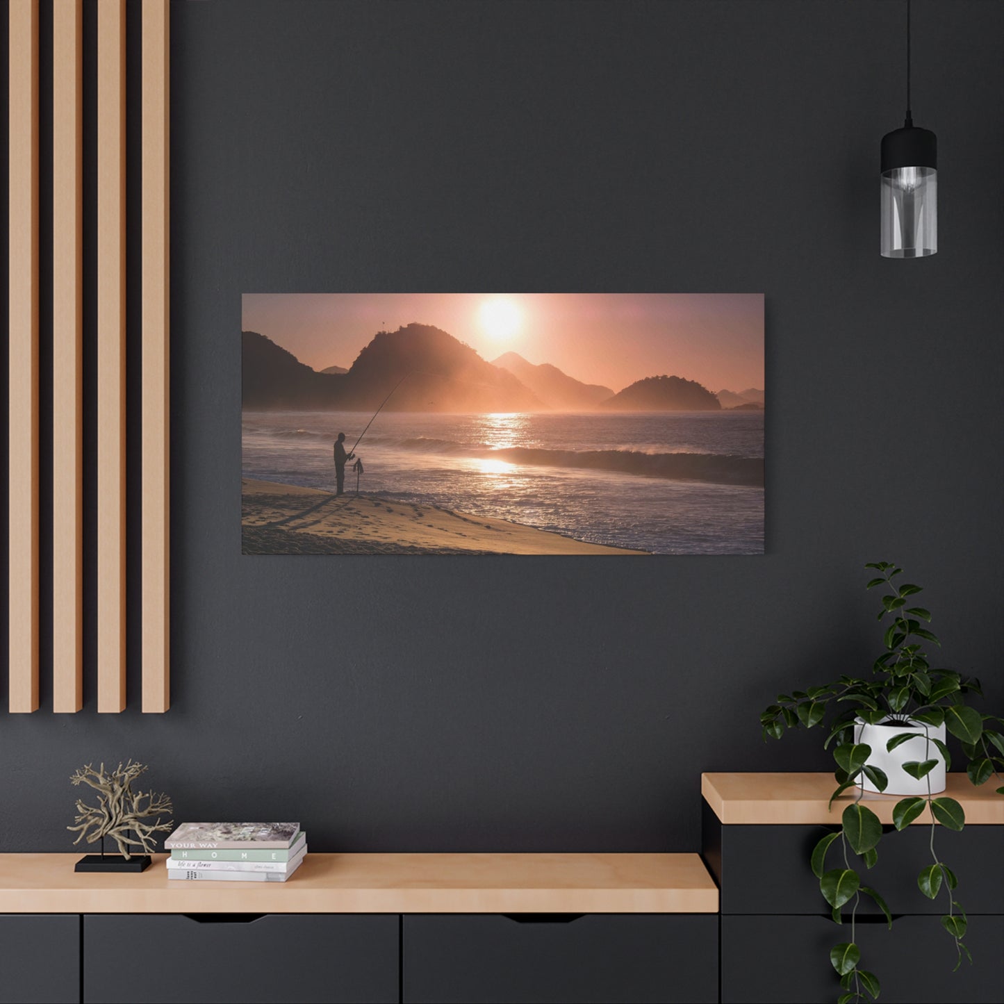 Fishing Sunset Canvas Print – Coastal Wall Art
