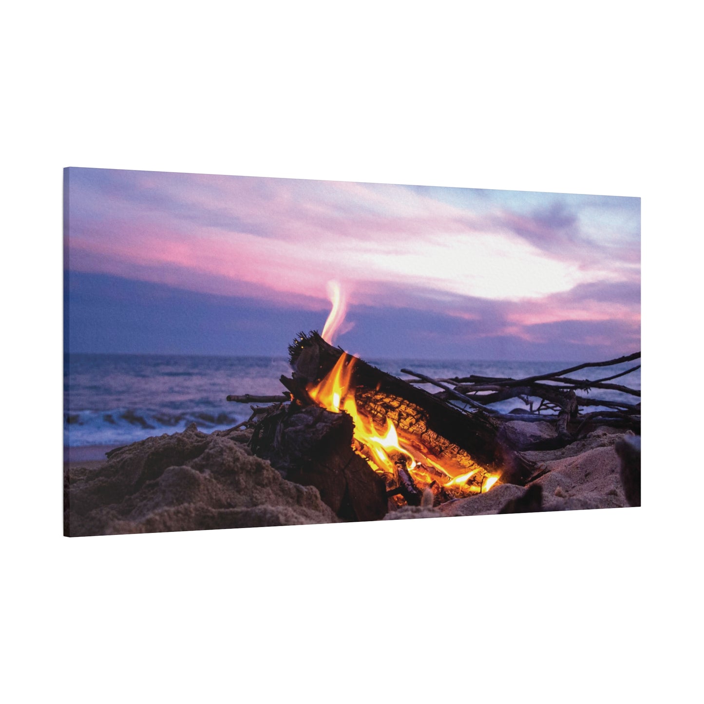 Canvas Wall Art -- Beach Campfire Sunset