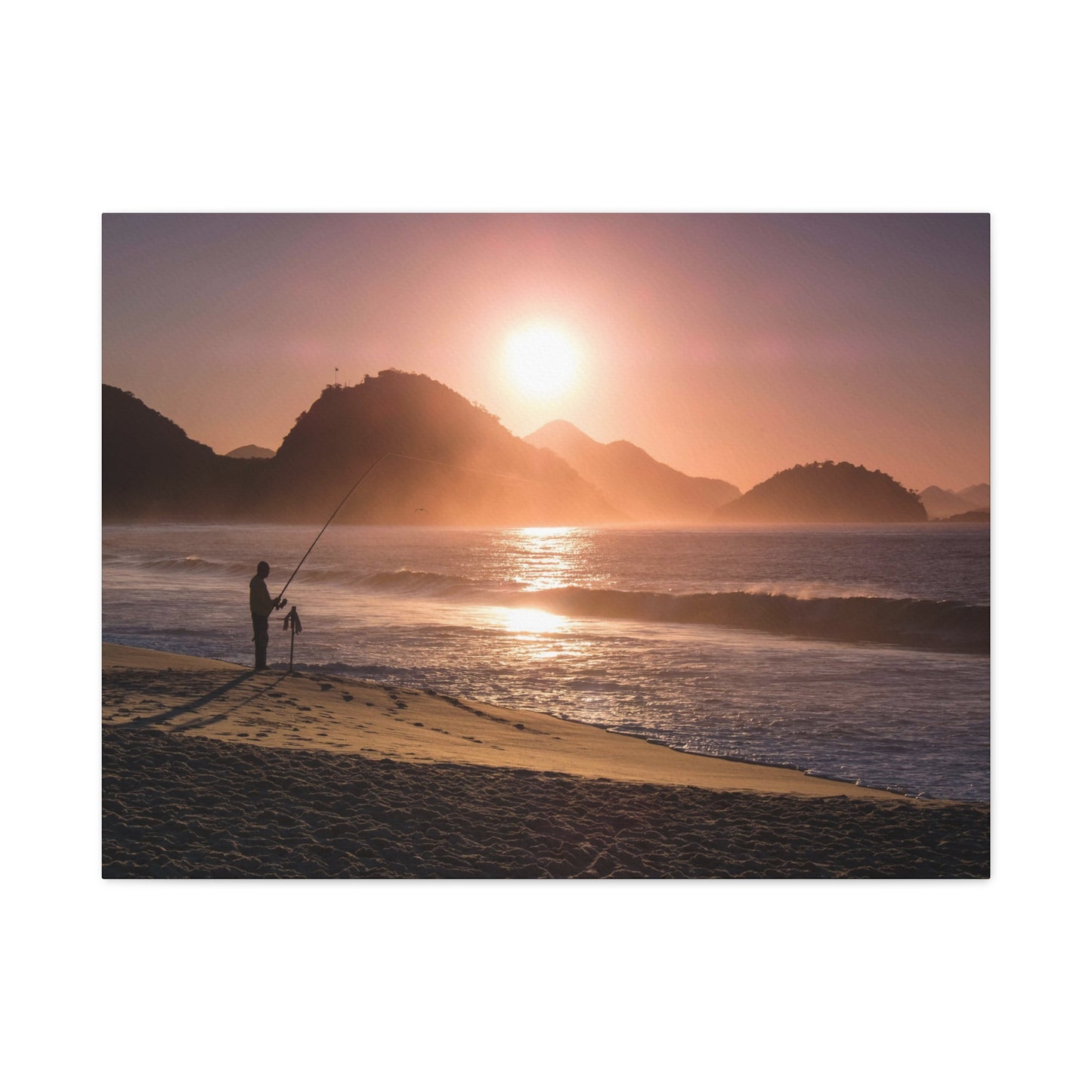 Fishing Sunset Canvas Print – Coastal Wall Art