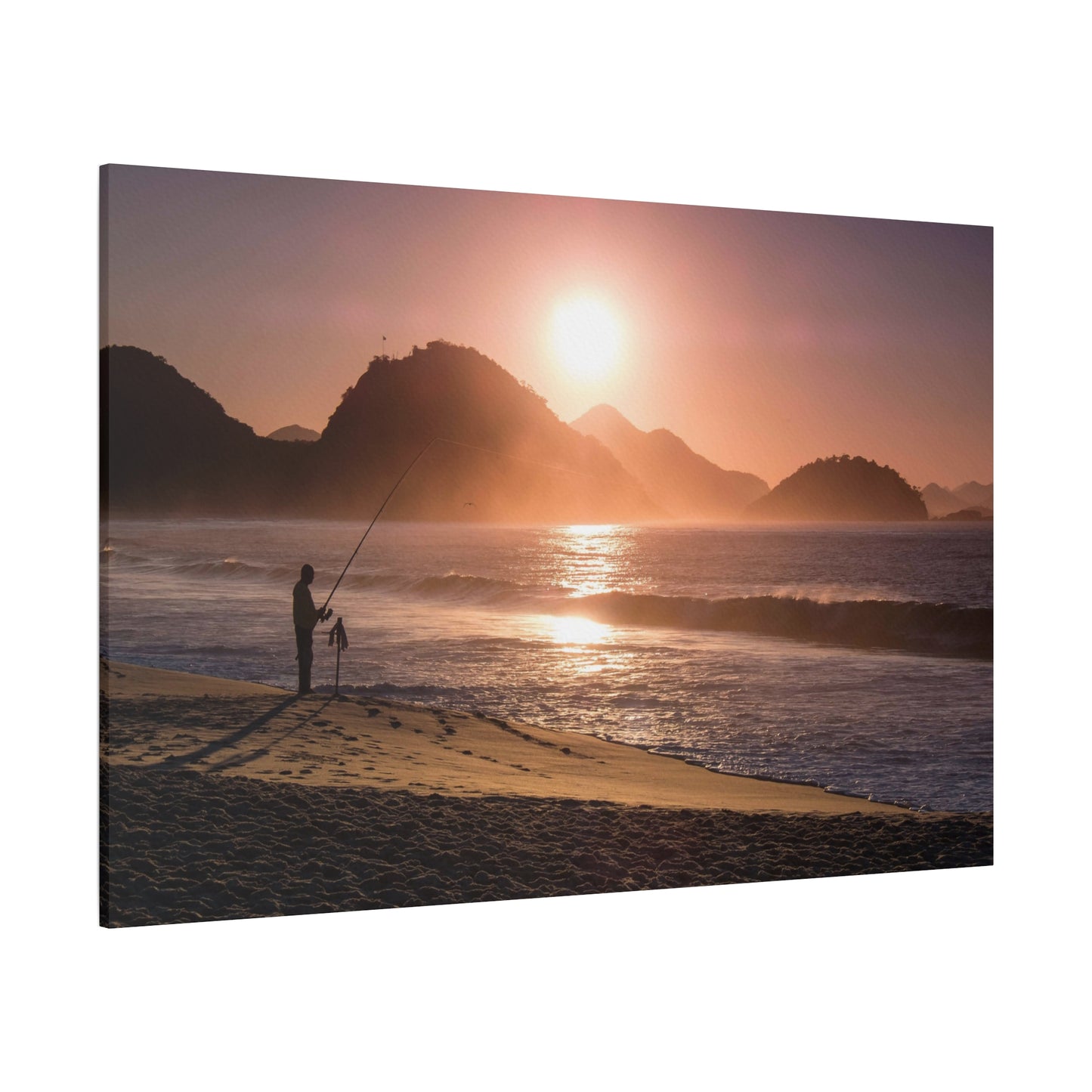 Fishing Sunset Canvas Print – Coastal Wall Art