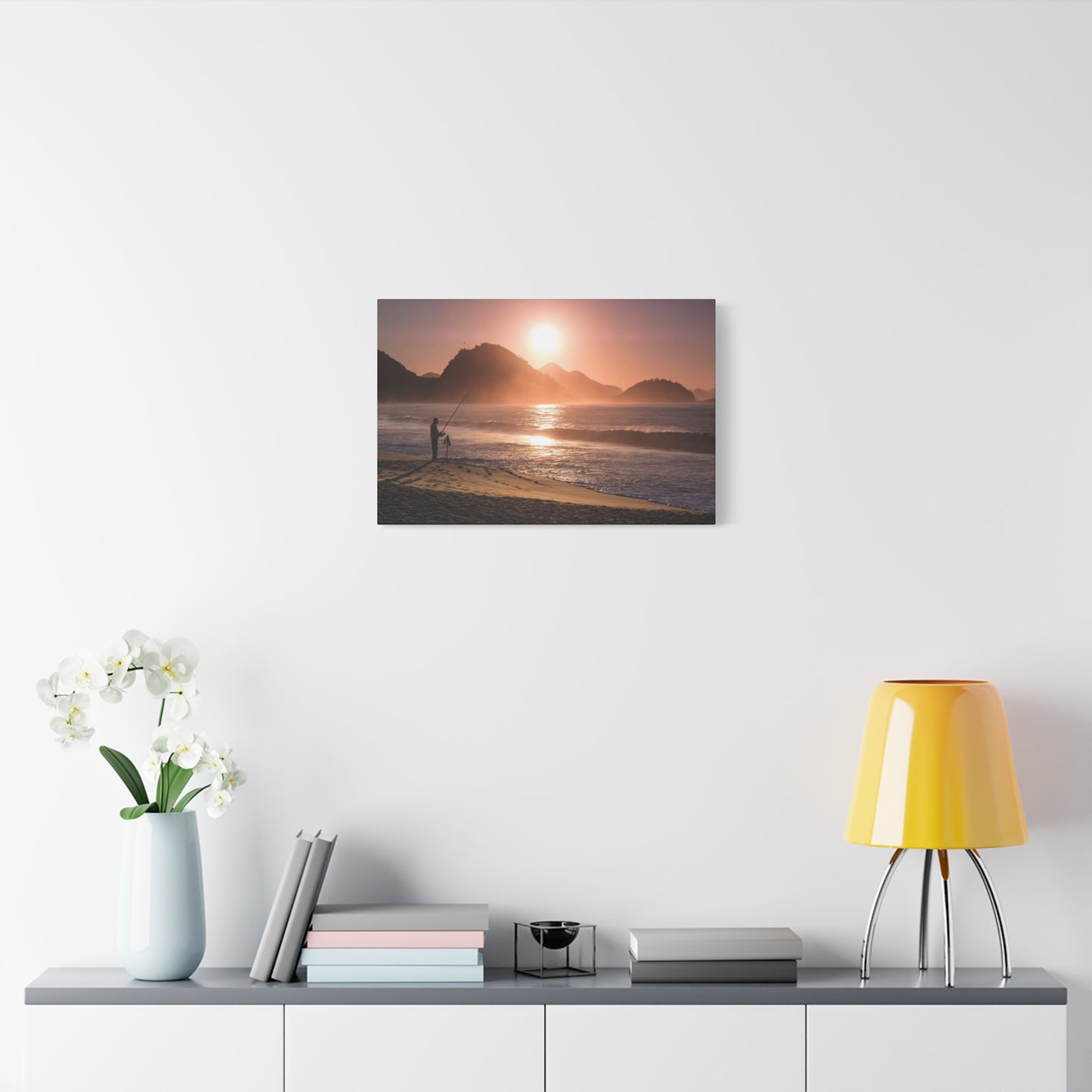 Fishing Sunset Canvas Print – Coastal Wall Art