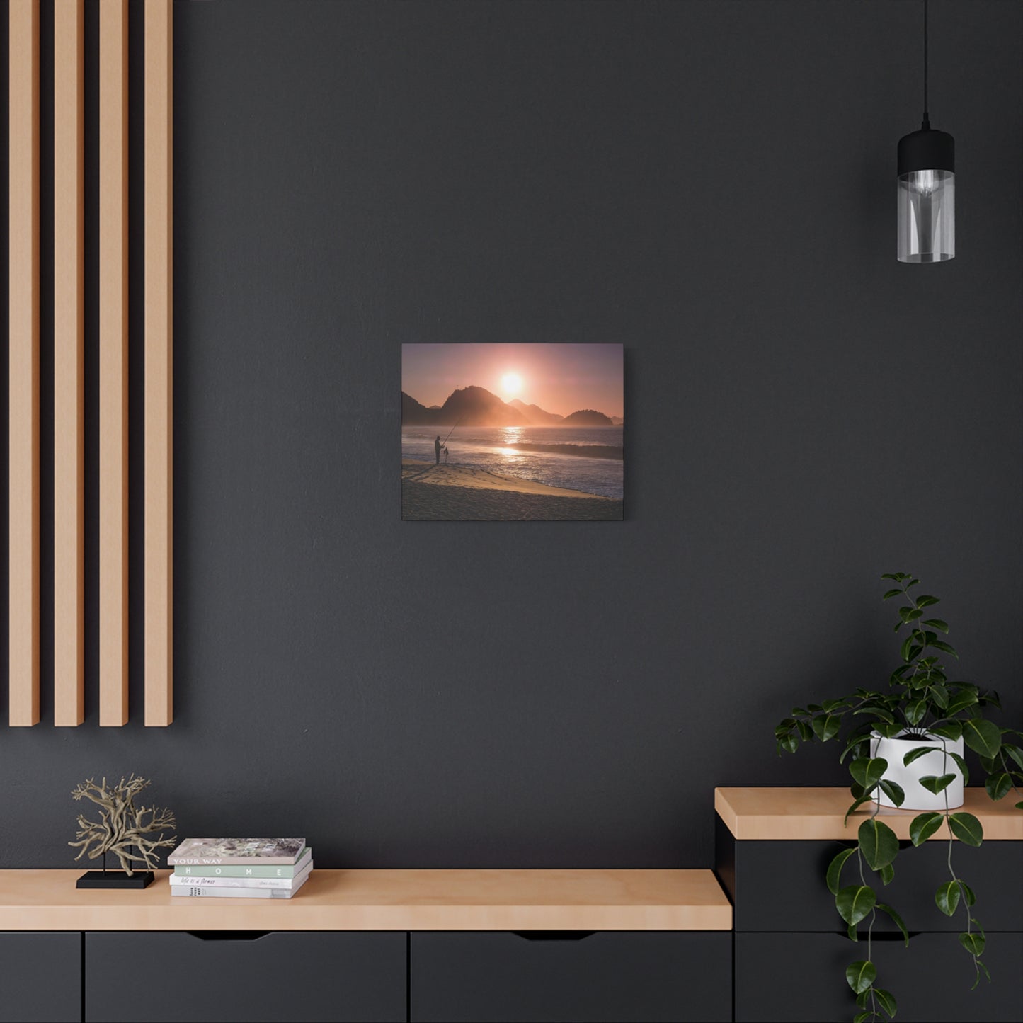 Fishing Sunset Canvas Print – Coastal Wall Art
