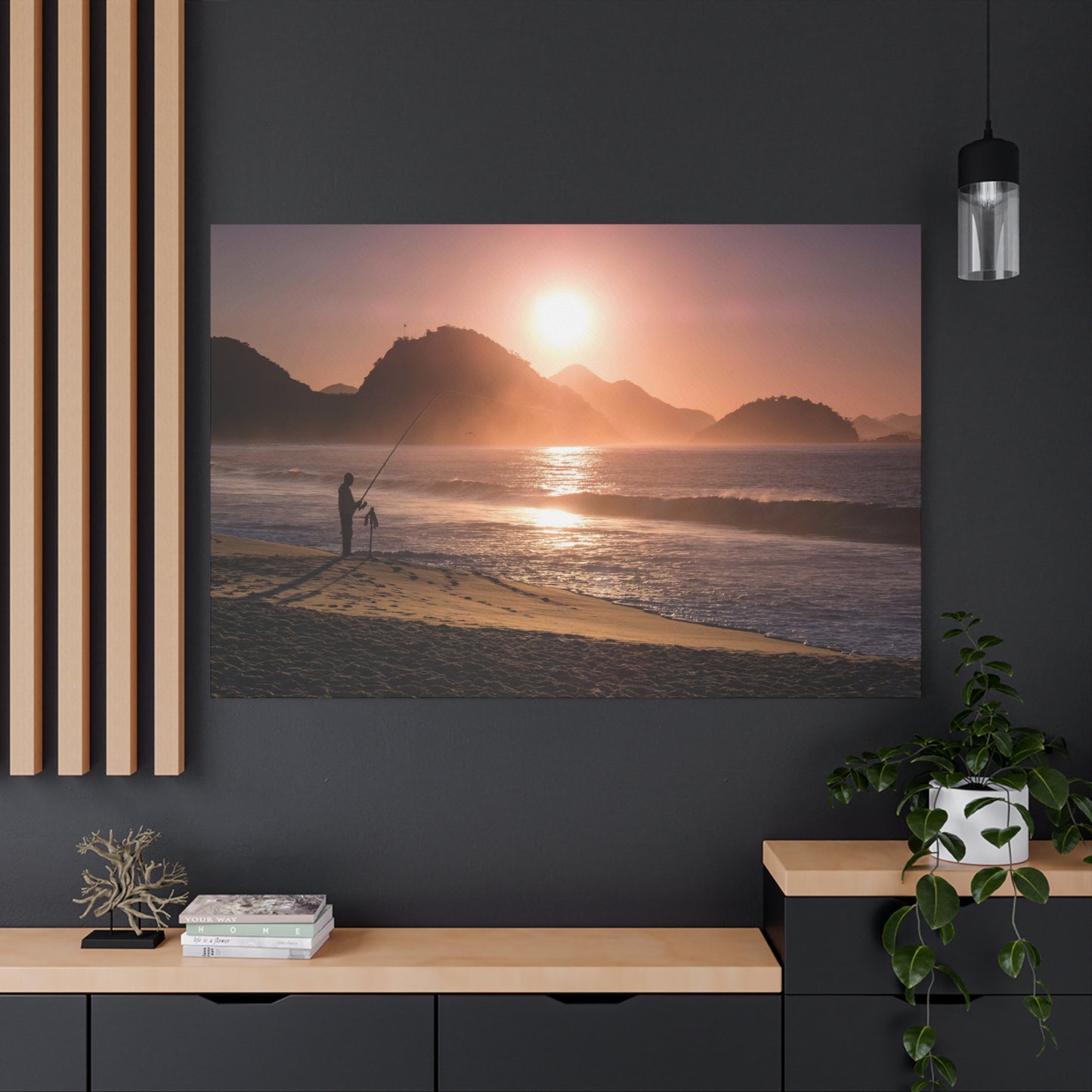Fishing Sunset Canvas Print – Coastal Wall Art