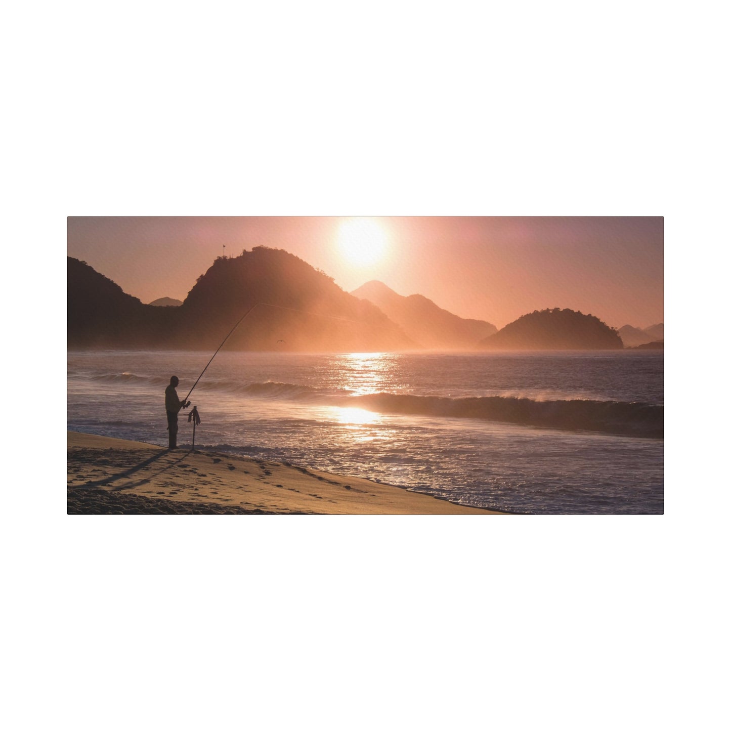 Fishing Sunset Canvas Print – Coastal Wall Art